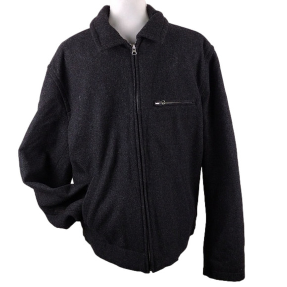 J. Crew 100% Wool Black Pointed Collar Long Sleeve Full Zipper Front Dress Coat - Picture 1 of 14